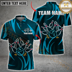 Maxcorners  Neon Bowling Explosion Multicolor Customized Name, Team Name 3D Shirts