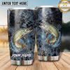 Maxcorners Fishing Tumbler Gray Smoke Scale Texture Design Personalized Name Tumbler (13 Species)