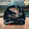 Maxcorners Fishing Dark Ocean Splash Personalized 3D Cap (12 Fish Species)