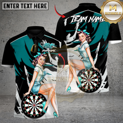 Maxcorners Retro Dart Diva Pin-Up Multicolor Customized Name, Team Name 3D Shirts