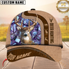 Maxcorners Heru Pon Leather Pattern Hunting Deer Multicolor Personalized 3D Cap
