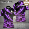Maxcorners Bowling Shirt Cyan Electric Lightning Strike Effect Multioptions Personalized Name, Team Name 3D Shirt (4 Colors)