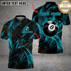 Maxcorners Billiard Ball 8 Grunge Fire Multicolor Options Personalized Name, Team Name 3D Shirt