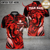 Maxcorners Bowling Gold Black Roaring Lion Design Multicolor Customized Name, Team Name 3D Shirts