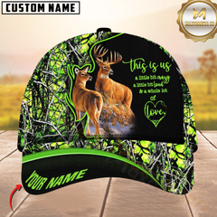 Maxcorners Hunting Deer Couple Camouflage Multicolor Personalized Name 3D Cap