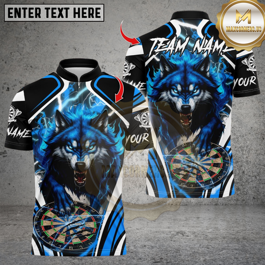 Maxcorners Darts Wolf With Dartboard Multicolor Customized Name Team Name 3D Shirts