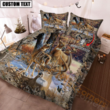 Maxcorners Hunting Deer Autunm Style Bedding Set 3D All Over Printed | Grass Brown
