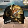 Maxcorners Fishing Moonlight Gold Ocean Personalized 3D Cap