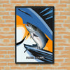 Maxcorners Salmon Fishing Abstract Motion Wave Design Personalized Name 3D Poster