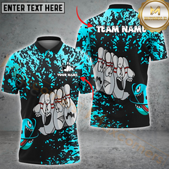 Maxcorners  Splatter Bowling Shirt - Custom Cartoon Pin Faces Multicolor Customized Name, Team Name 3D Shirts