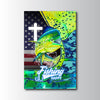 Maxcorners Mahi Mahi Fishing Faith Cross American Flag Design Personalized Name 3D Poster
