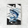 Maxcorners Salmon Fishing Tech Carbon Geometry Splash Design Personalized Name 3D Poster