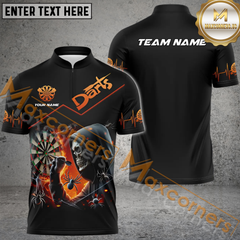 Maxcorners Skull Darts Jersey Multicolor Option Customized Name, Team Name 3D Polo Shirt