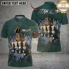 Maxcorners Billiards 8-Ball Punch Ring Washed Pattern Personalized Name, Team Name Unisex Shirt (4 Colors)