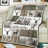 Maxcorners Personalized Rustic Camo Deer Blanket - Camo & Forest Patchwork Cabin Decor LM1611