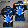 Maxcorners Bowling Chevron Blaze Personalized Name Men And Women 3D Polo Shirt Custom Bowling Team Jersey (4 Colors)