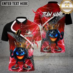 Maxcorners Thunder King Bowling Multicolor Customized Name, Team Name 3D Shirts