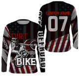Maxcorners Patriotic Skull Dirt Bike Jersey UV Personalized Motocross MX Racing Shirt American Flag LM2809