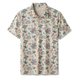 Maxcorners Tropical Wilderness Skull Men's Golf Polo Shirt, Skull Golf Shirt, Gift For Golfers
