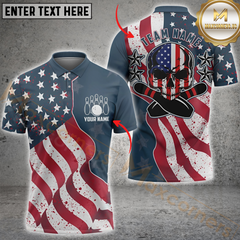 Maxcorners Bowling American Flag Glory Customized Name, Team Name 3D Unisex Shirt