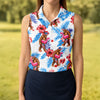 Maxcorners Bigfoot Flamingo Float Tropical Hawaiian Golf Shirt, Hawaiian Golf Shirt, Golf Tops For Women LM1507