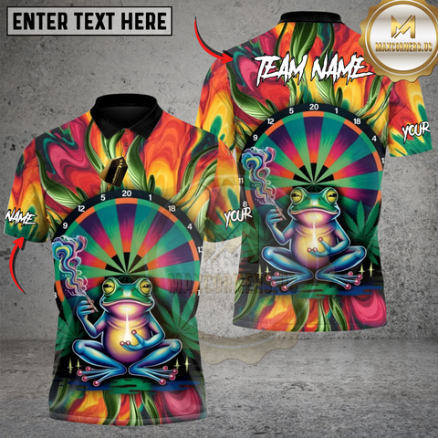 Maxcorners Darts 420 Zen Frog Personalized Name 3D Unisex Shirt