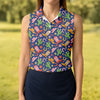 Maxcorners Western Cowboy Golf Shirt, Desert Cactus Horseshoe Pattern, Golf Shirt For Women LM1507