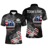 Maxcorners Custom American Flag Bowling Shirts Men Women Team Patriotic Bowling Jersey