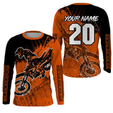 Motocross for men women jersey custom UPF30+ off-road dirt bike orange racing shirt racewear