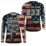 Maxcorners American Flag Custom Skull Motocross Jersey UPF30+ Patriotic Dirt Bike Racing Motorcycle Shirt LM2809