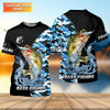 Maxcorners Bass Fishing Camo UPF Shirt, Largemouth Bass Fishing Shirt, Personalized Fishing Shirts For Men