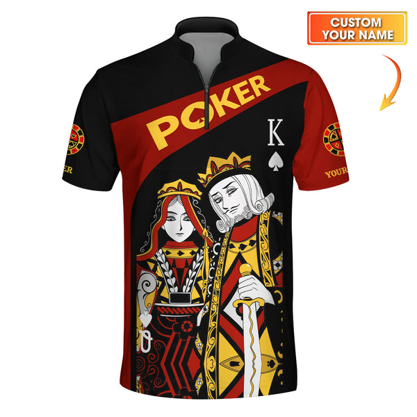 Custom Name King Of Spades Shirt, Poker Polos For Men, Funny Poker Shirts, Gifts For Poker Lovers
