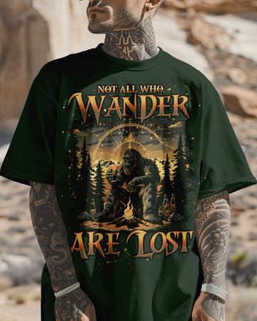 Maxcorners Not All Who Wander Are Lost Bigfoot Compass Cotton Shirt LM2101
