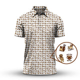 Maxcorners Pattern Golf Shirt For Men, Crazy Pug Golf Shirt, Dog Golf Shirt For Golfer