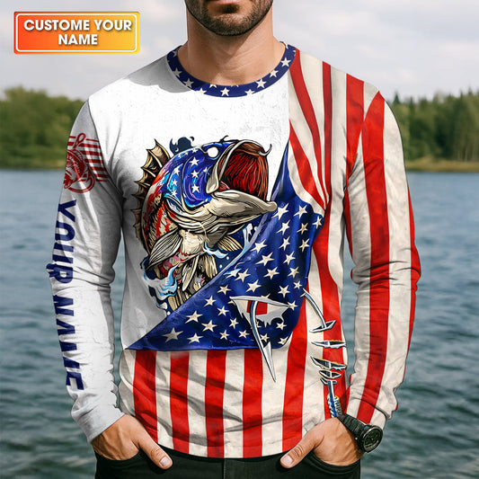 Maxcorners American Fishing Life – Always On My Mind UPF Fishing Shirt, Personalized Name