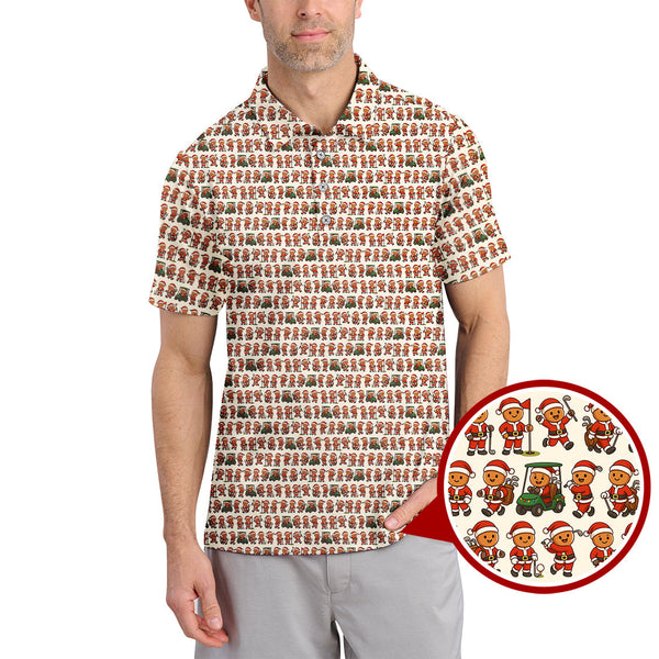Maxcorners Funny Pattern Golf Shirt For Golfer, Christmas Golf Shirt, Golf Gift For Men