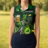 Maxcorners Hello Darkness Four Leaf Clover St Patricks Day Fun Women's Golf Shirts, St Patrick's Green Ladies Golf Shirts