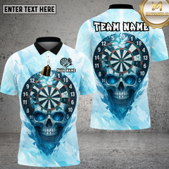 Maxcorners Skull Dart Shirt Blue Ice Crystal Skull Multioptions Personalized Name, Team Name Unisex 3D Shirt (4 Colors)