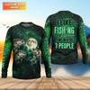 Maxcorners I Like Fishing And Maybe 3 People Shirt, Personalized Bass Fishing Long Sleeve For Men
