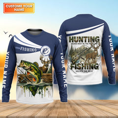 Maxcorners Hunting Solved Most of the Problems, Fishing Solves the Rest, Fishing & Hunting UPF Shirt
