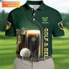 Maxcorners Swing Swear Drink Repeat Golf And Beer St Patrick's Day Green Golf Tops For Men, Golf Shirts For Men