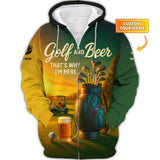 Maxcorners Golf and Beer That’s Why I’m Here Shirt – Custom Men's Golf Polo – Funny Golf Apparel For Dad