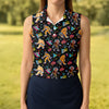 Maxcorners Retro Bigfoot Boombox Pattern Golf Shirt, Women’s Golf Polo, Golf Shirts For Women, Printed Golf Shirt LM1507