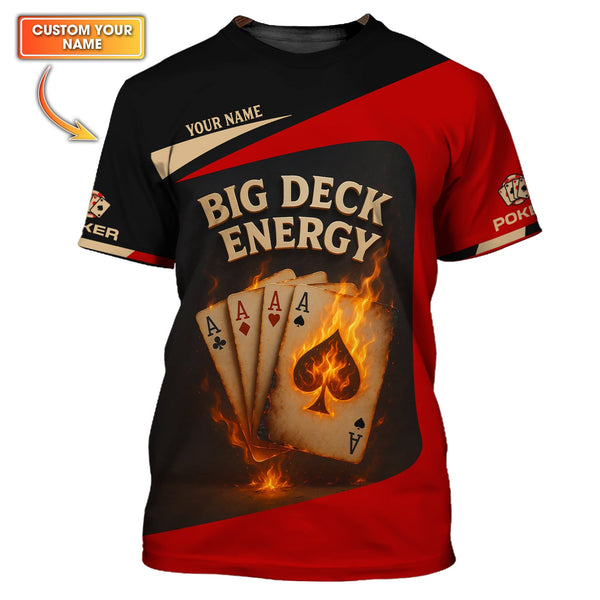 Big Deck Energy Poker Shirt, Funny Custom Polos For Poker Players, Gift For Pokers Lover