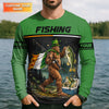 Maxcorners Fishing Makes Me Happy Shirt, Personalized Bigfoot St. Patrick's Day Fishing Long Sleeve For Men