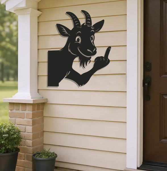 Maxcorners Funny Goat Metal Sign WITH LED/WITHOUT LED - Hilarious Farm Yard Decor, Rustic Prank Gift for Ranch, Barn & Outdoor Spaces LM0110