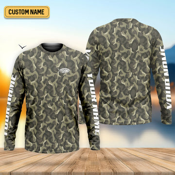 Maxcorners Camo Fishing Shirt for Men, Long Sleeve UPF Performance Fishing Shirt, Outdoor Angler Shirt
