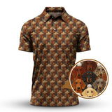 Maxcorners Crazy Golf Shirt For Men, Dachshund Golf Shirt For Golfer, Funny Pattern Golf Shirt