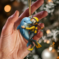 Maxcorners Diving, Sea Lover Home Decor, Christmas Ornament, Personalized Ornament4 2D Flat LM2111