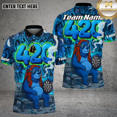 Maxcorners 420 Bear Dartboard Graffiti Blue Multioptions Personalized Name, Team Name Unisex 3D Shirt (4 Colors)